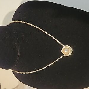 Rhinestone & Faux Pearl 16" Necklace
